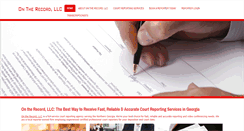 Desktop Screenshot of ontherecordllc.com